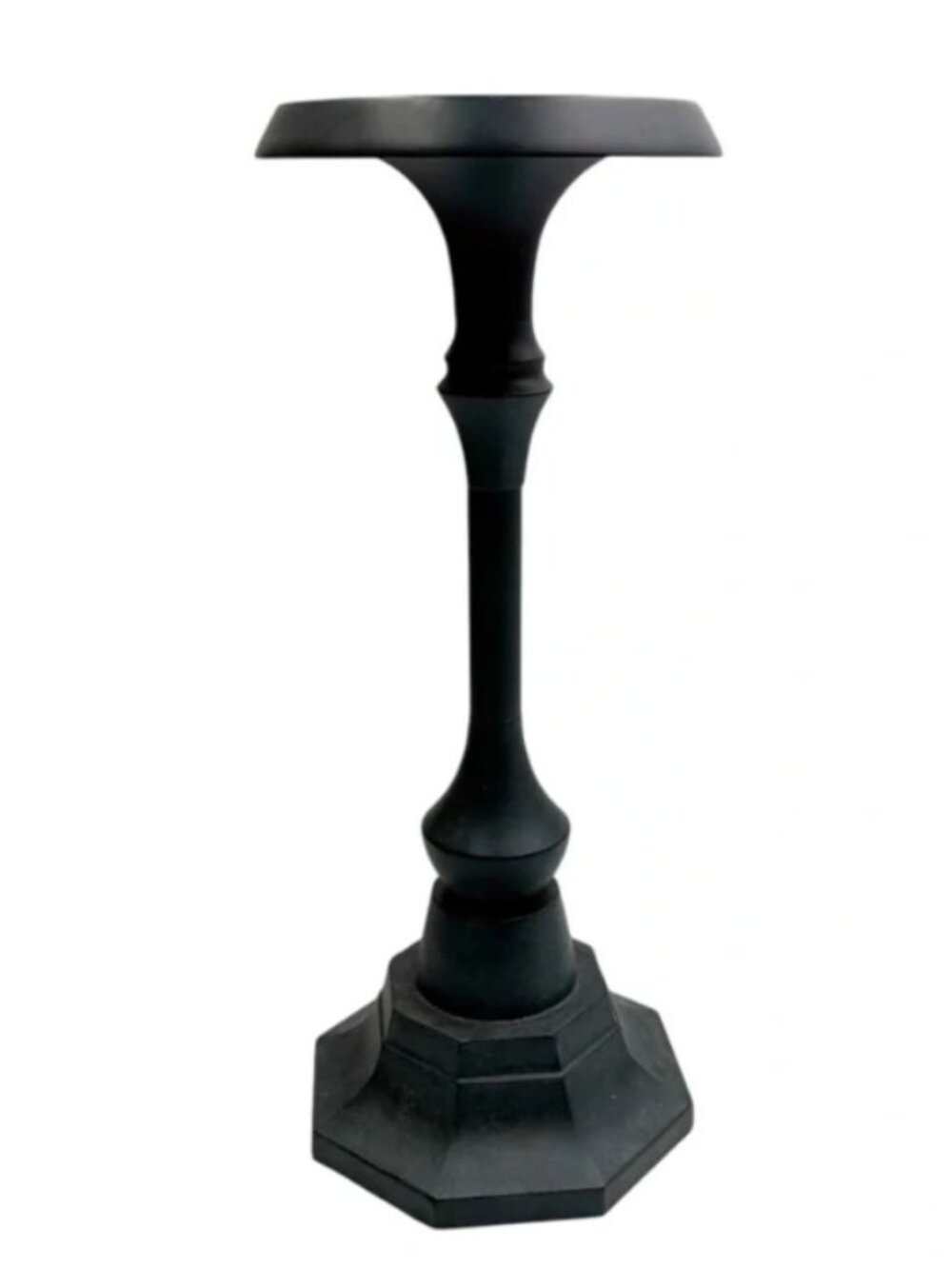POTTERY BARN Black Metal Candlestick 12"